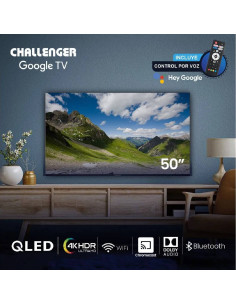 Televisor Challenger 50 pulgadas QLED 4K Smart Google 50KG190 BT 2
