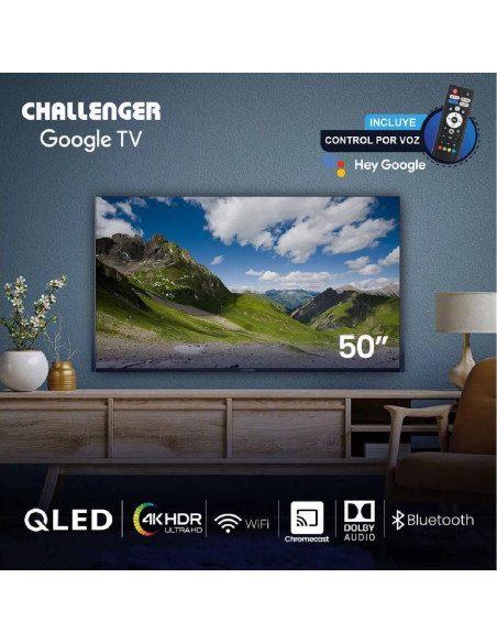 Televisor Challenger 50 pulgadas QLED 4K Smart Google 50KG190 BT