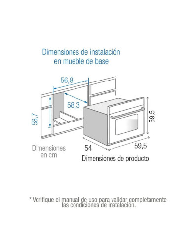 Horno de empotrar Challenger Mixto 52Lts 60cm 120V Acero Inox Negro HG 2555