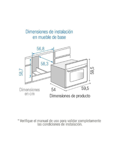 Horno de empotrar Challenger Mixto 52Lts 60cm 120V Acero Inox Negro HG 2555