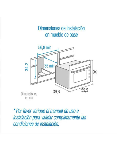 Horno de empotrar Chellenger Eléctrico 62cm 120V Negro HE 2485