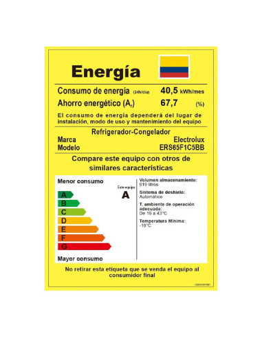 Nevecón Electrolux 619 Litros no frost  Inverter Autosense Negro ERS65F1C5BB