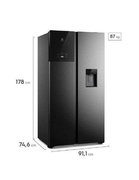 Nevecón Electrolux 619 Litros no frost  Inverter Autosense Negro ERS65F1C5BB