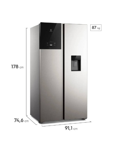 Nevecón Electrolux 619 Litros no frost  Inverter Autosense Gris ERS65F1C5BI