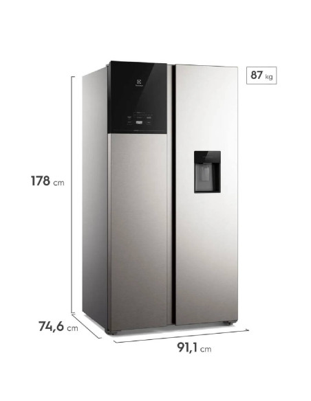 Nevecón Electrolux 619 Litros no frost  Inverter Autosense Gris ERS65F1C5BI