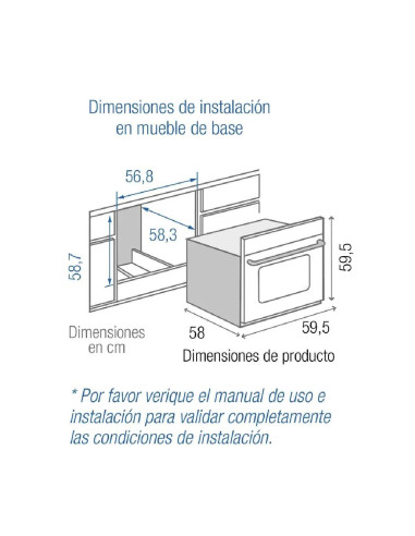 Horno de empotrar Challenger Mixto 52Lts 60cm 120V Negro HG 2560