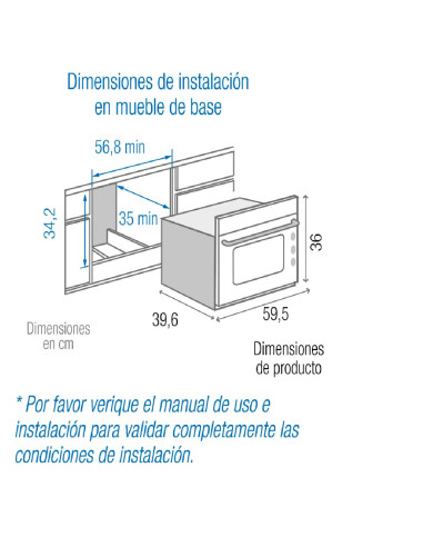 Horno de empotrar Challenger Eléctrico 35Lts 120 V 60cm Acero Inox HE 2485