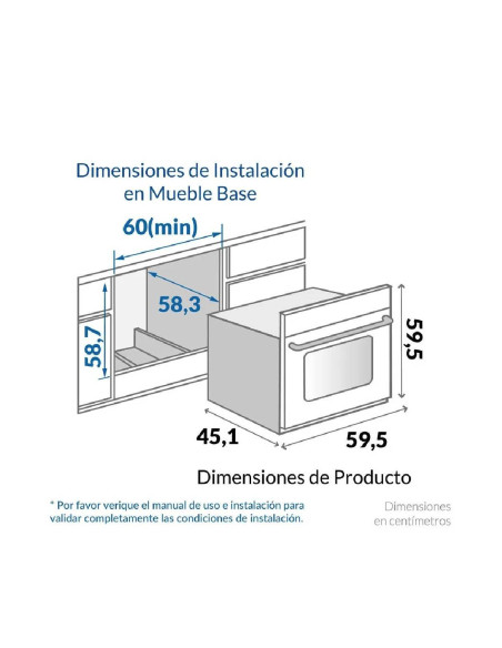 Horno de empotrar Challenger Eléctrico 52Lts 60cm 120V Inox Negro HE 2502