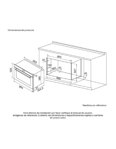 Horno de empotrar Challenger Eléctrico 89.4 cm HE 9907