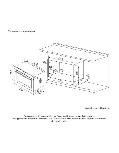 Horno de empotrar Challenger Eléctrico 89.4 cm HE 9907
