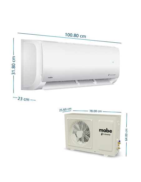 Aire Acondicionado Mabe Inverter 220V 18000 BTU Blanco MMI18CDBWCCC9