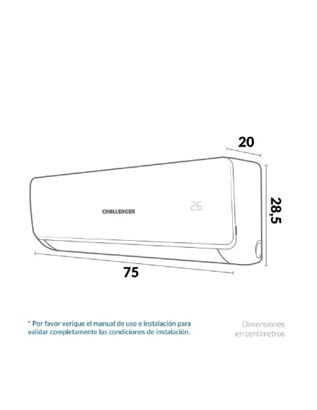 Aire Acondicionado ON/OFF Challenger 9000 Btu/h 115V 9K ON/OFF 110
