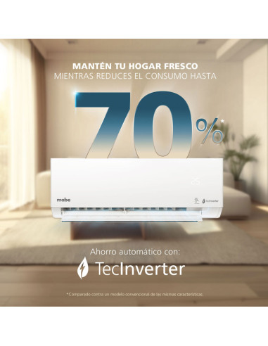 Aire Acondicionado Mabe Inverter 110v 12.000 BTU blanco MMI12CABWCC32DC1