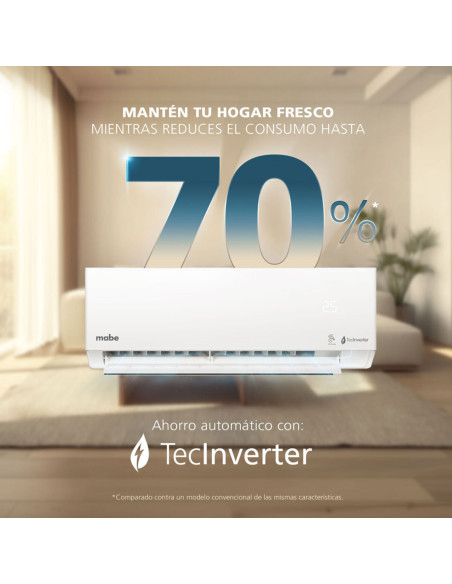 Aire Acondicionado Mabe Inverter 110v 12.000 BTU blanco MMI12CABWCC32DC1
