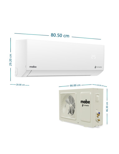 Aire Acondicionado Mabe Inverter 110v 12.000 BTU blanco MMI12CABWCC32DC1