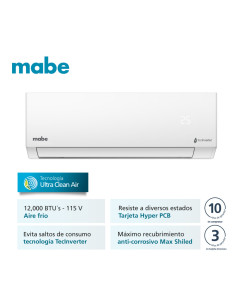 Aire Acondicionado Mabe Inverter 110v 12.000 BTU blanco MMI12CABWCC32DC1 2