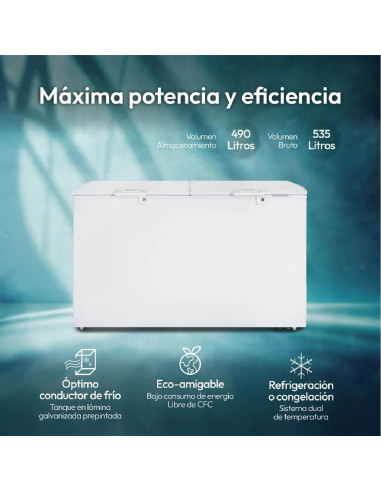 Congelador Horizontal 490 Litros Challenger  Dual Blanco CH-396