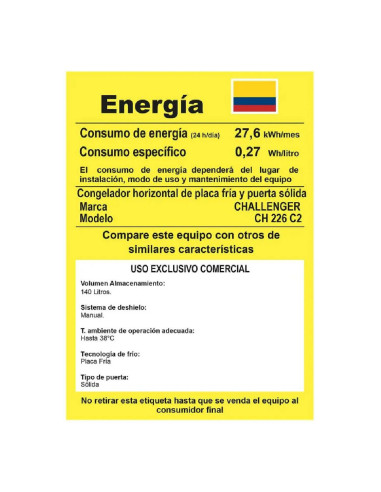 Congelador Horizontal 152 Litros Challenger  Blanco CH-226