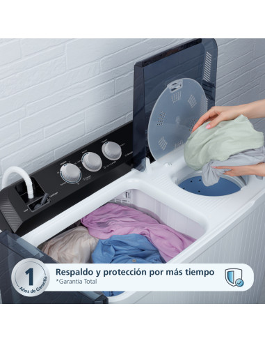 Lavadora Semiautomática Mabe 16 Kg Blanca LMD6124HBAB0