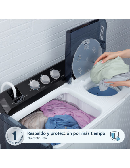 Lavadora Semiautomática Mabe 16 Kg Blanca LMD6124HBAB0