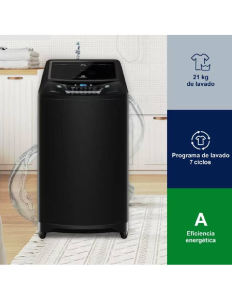 Lavadora Electrolux 21 Kg Carga Superior Negra EWIX21F3ESB