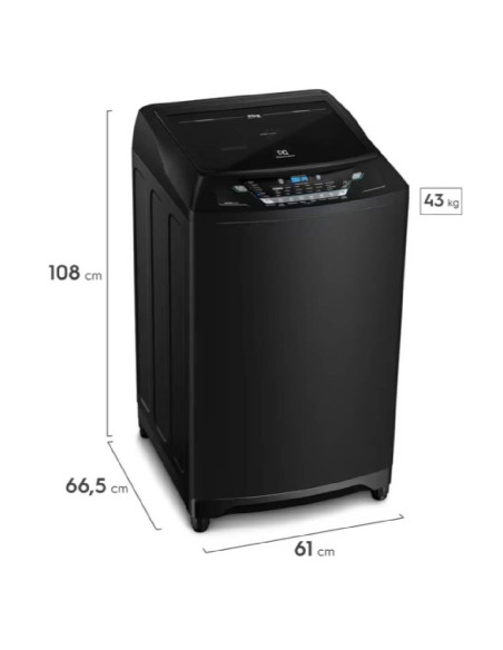 Lavadora Electrolux 21 Kg Carga Superior Negra EWIX21F3ESB