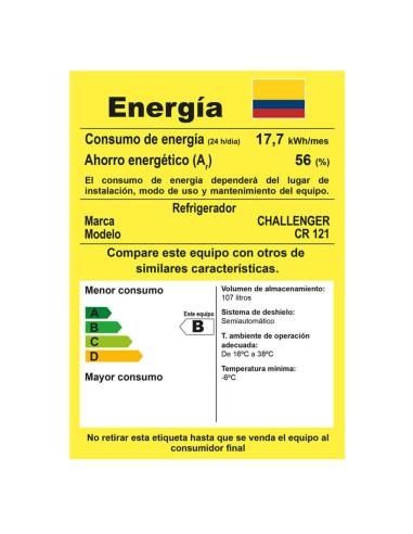 Minibar Challenger 121 Litros Brutos Titanio Negro CR 121