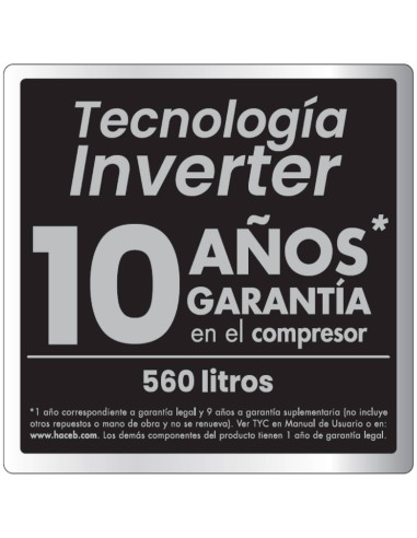 Nevecón Haceb 560 Litros Inverter Manija Externa Panel Digital Negro SBS 560 SE ME PD NE INV