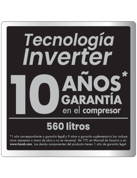 Nevecón Haceb 560 Litros Inverter Manija Externa Panel Digital Negro SBS 560 SE ME PD NE INV