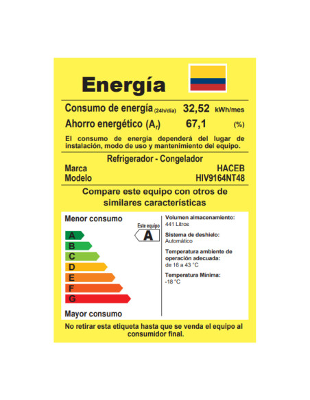 Nevecón Haceb 480 Litros Nevecon Haceb 480 Litros Cristal Negro SBS 480 SE PD MI NE GLASS INV