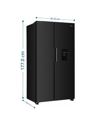 Nevecón Mabe 480 Litros Brutos Side by Side Tecinverter Black Steel MSL480LMLPS0