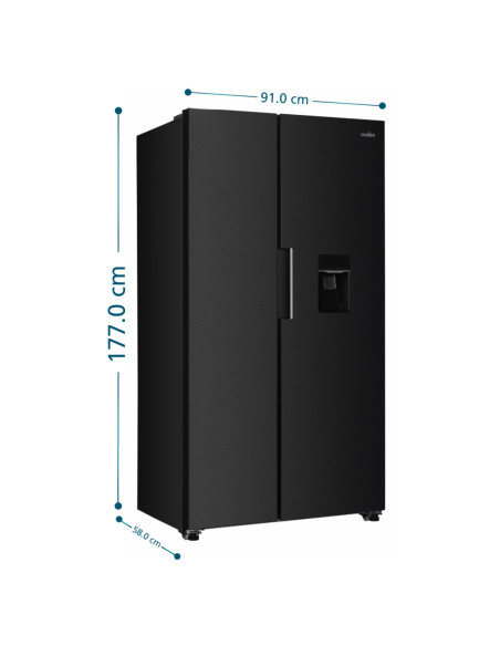 Nevecón Mabe 480 Litros Brutos Side by Side Tecinverter Black Steel MSL480LMLPS0
