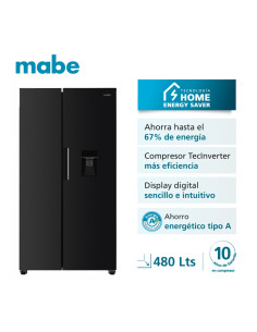 Nevecón Mabe 480 Litros Brutos Side by Side Tecinverter Black Steel MSL480LMLPS0 2