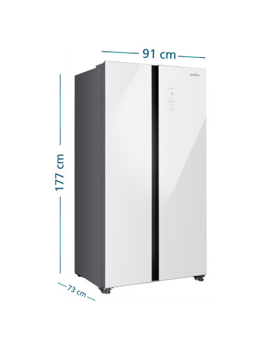 Nevecón Mabe 631 Litros Brutos Side by Side No Frost White Glass MSL631LKLSG0