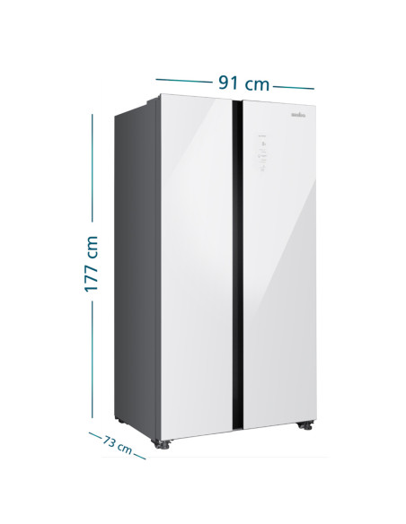 Nevecón Mabe 631 Litros Brutos Side by Side No Frost White Glass MSL631LKLSG0
