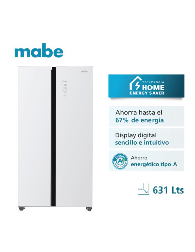 Nevecón Mabe 631 Litros Brutos Side by Side No Frost White Glass MSL631LKLSG0