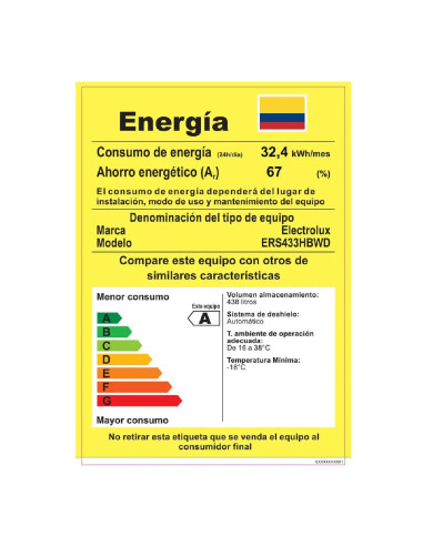 Nevecón Electrolux 438 Litros No frost Inverter AutoSense Dispensador Agua Negro ERS433HBWD