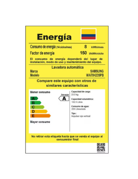 Lavadora Samsung 23 Kg Carga Superior AI Wash Negra WA70H23SPBCO