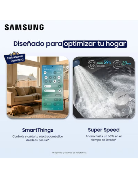 Lavadora Samsung 23 Kg Carga Superior AI Wash Negra WA70H23SPBCO