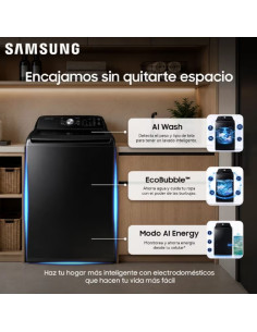 Lavadora Samsung 23 Kg Carga Superior AI Wash Negra WA70H23SPBCO 2