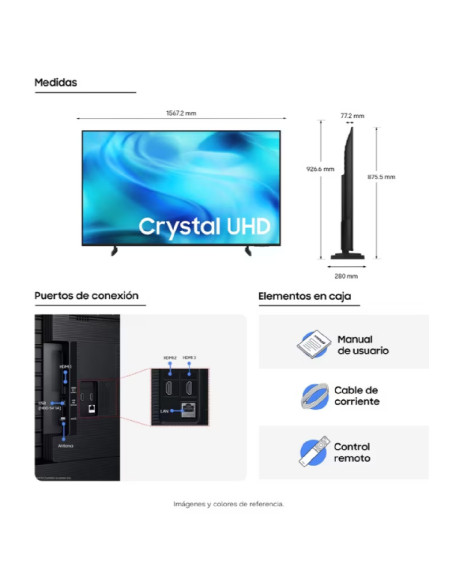Televisor Samsung 70 pulgadas Smart TV Crystal UHD 4K UN70U8500HKXZL