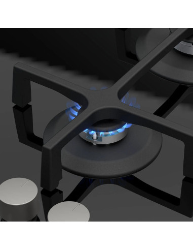 Cubierta de Empotrar Whirlpool a gas 5 puestos Vitrocerámica Negro GOA7523NB