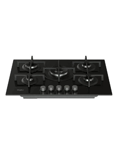 Cubierta de Empotrar Whirlpool a gas 5 puestos Vitrocerámica Negro GOA7523NB
