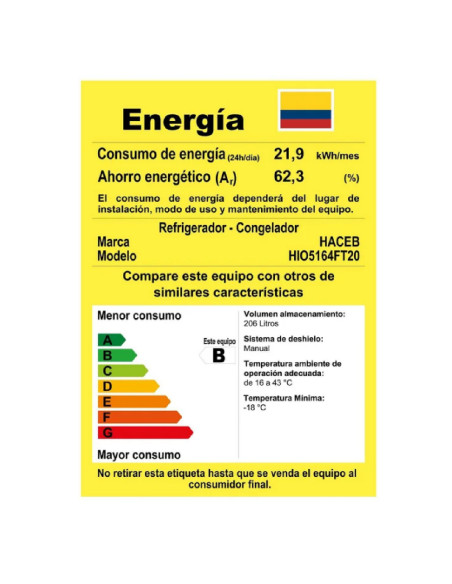 Nevera Haceb 206 Litros Frost Manija Integrada Negra NEV 207 CE MI IN R2