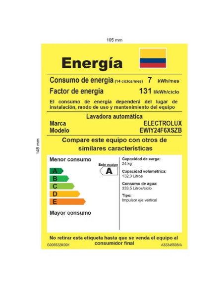 Lavadora Electrolux 24 Kg Carga Superior Negra EWIY24F6XSZB