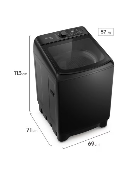Lavadora Electrolux 24 Kg Carga Superior Negra EWIY24F6XSZB
