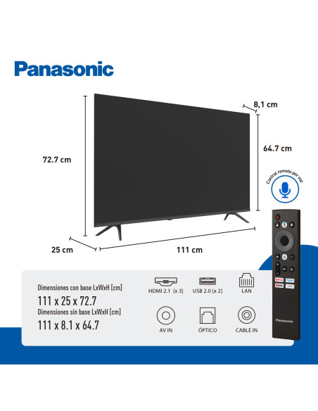 Televisor Panasonic 50 Pulgadas QLED 4K UHD Smart TV Google TV TN-50W80CPN