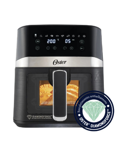 Freidora de Aire Digital Oster 4 Llitros DiamondForce Ventana y Luz Interna 10 Programas Automáticos CKSTAF40WDDF 2204927