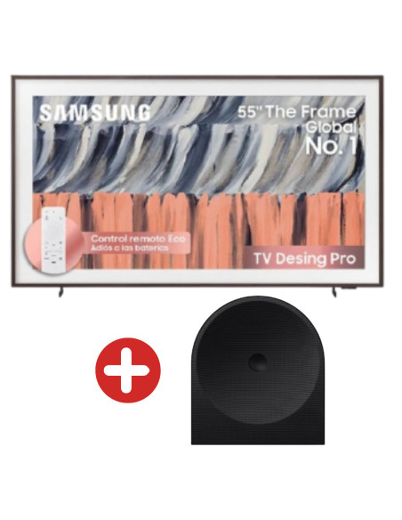 Combo Samsung Televisor 55 pulgadas The Frame Qled 4K con Soporte VG-SCFT55BW/RU F-QN55LS03HEKB + Parlante HW-LS50H/ZL