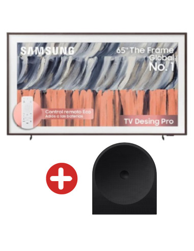 Combo Samsung Televisor 65 pulgadas The Frame Qled 4K con Soporte VG-SCFT65BW/RU F-QN65LS03HEK3 + Parlante HW-LS50H/ZL